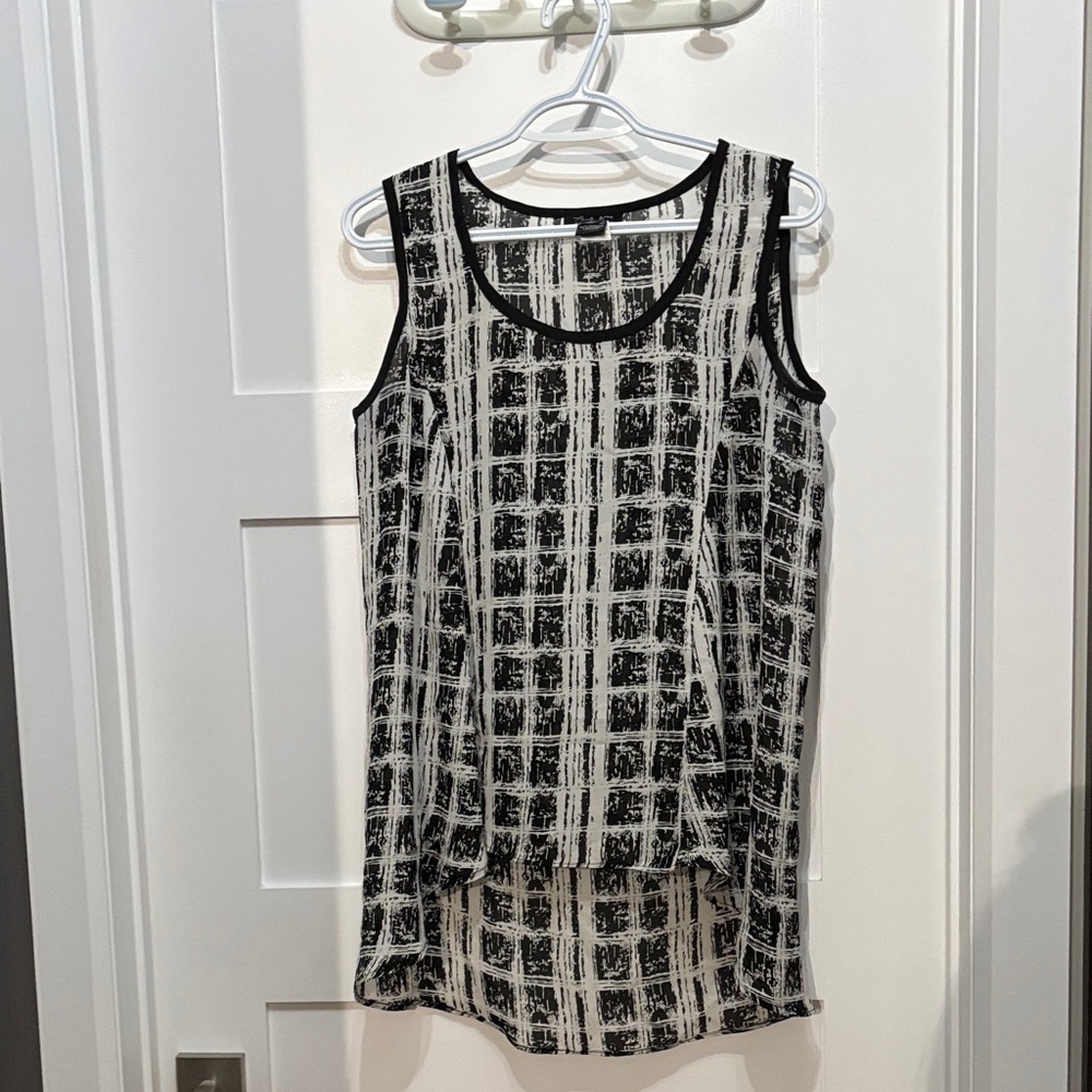 Antilia Femme Black and White Checkered Tank Top